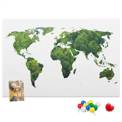 Memobord van kurk Kaart groen bos
