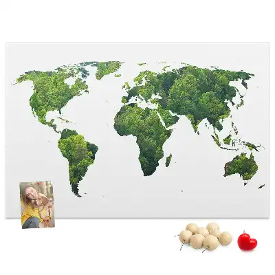 Memobord van kurk Kaart groen bos