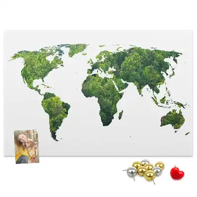 Memobord van kurk Kaart groen bos