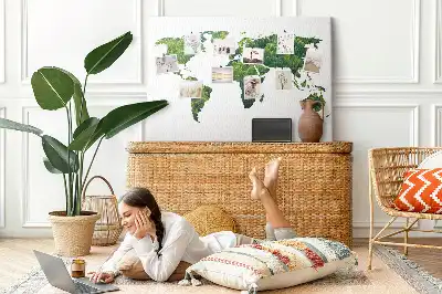 Memobord van kurk Kaart groen bos
