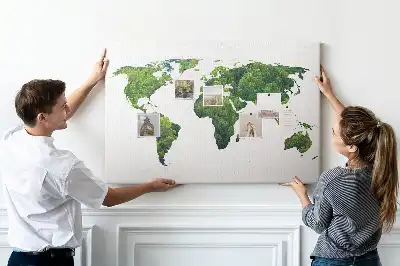 Memobord van kurk Kaart groen bos