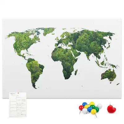 Memobord van kurk Kaart groen bos