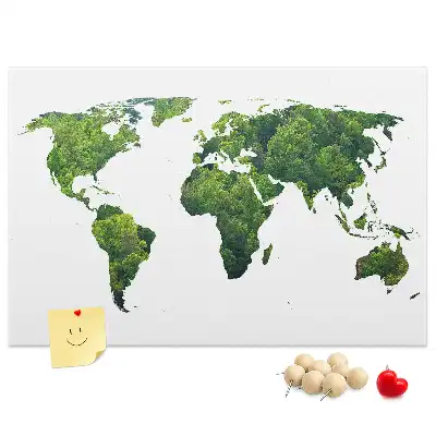 Memobord van kurk Kaart groen bos