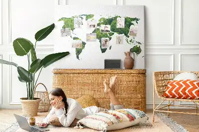 Memobord van kurk Kaart groen bos