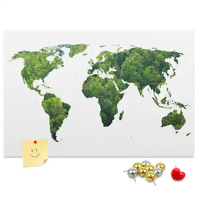 Memobord van kurk Kaart groen bos