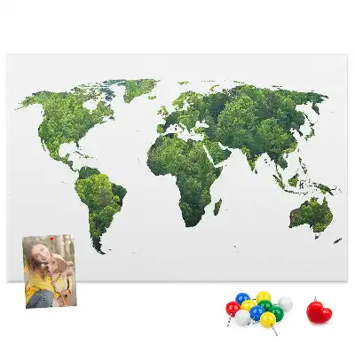 Memobord van kurk Kaart groen bos