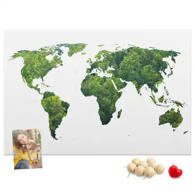 Memobord van kurk Kaart groen bos