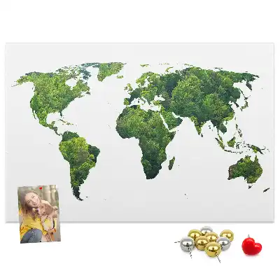 Memobord van kurk Kaart groen bos