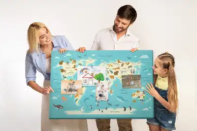 Kurk prikbord Geïllustreerde kaart met fauna