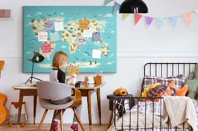 Kurk prikbord Geïllustreerde kaart met fauna