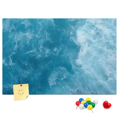 Memobord van kurk in zeewaterkleur