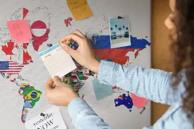 Kurk prikbord Kaart met nationale vlaggen