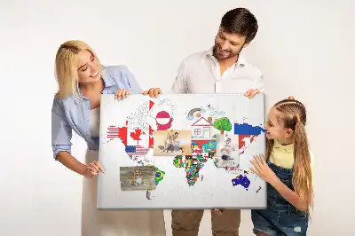 Kurk prikbord Kaart met nationale vlaggen