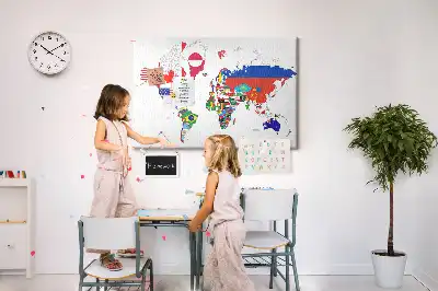 Kurk prikbord Kaart met nationale vlaggen