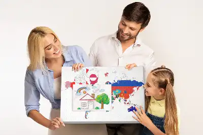 Kurk prikbord Kaart met nationale vlaggen
