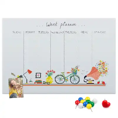 Kurk prikbord Weekkalender voor aan de muur
