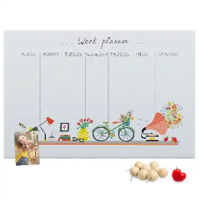 Kurk prikbord Weekkalender voor aan de muur