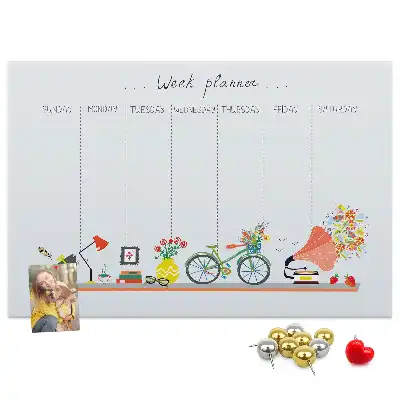 Kurk prikbord Weekkalender voor aan de muur