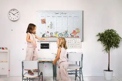 Kurk prikbord Weekkalender voor aan de muur