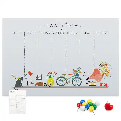Kurk prikbord Weekkalender voor aan de muur