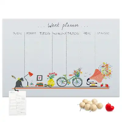 Kurk prikbord Weekkalender voor aan de muur