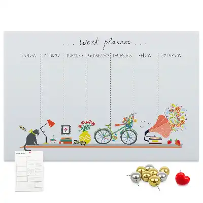 Kurk prikbord Weekkalender voor aan de muur