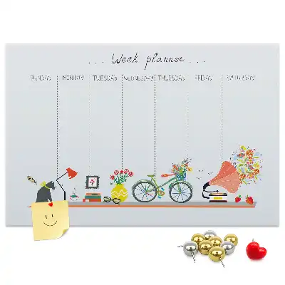 Kurk prikbord Weekkalender voor aan de muur