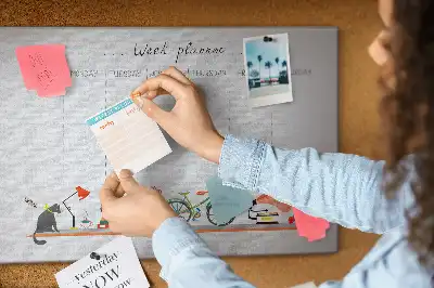 Kurk prikbord Weekkalender voor aan de muur
