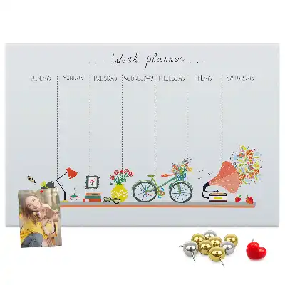 Kurk prikbord Weekkalender voor aan de muur