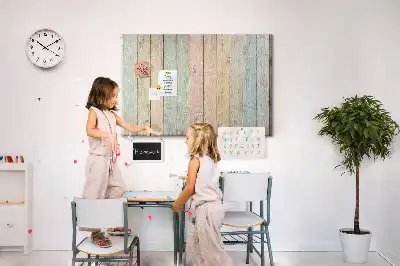 Memobord van kurk Kleurrijke planken