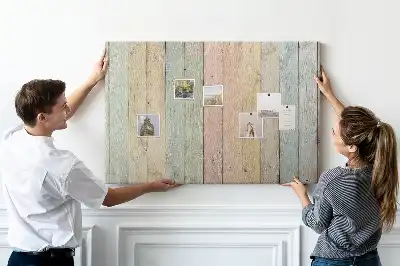 Memobord van kurk Kleurrijke planken