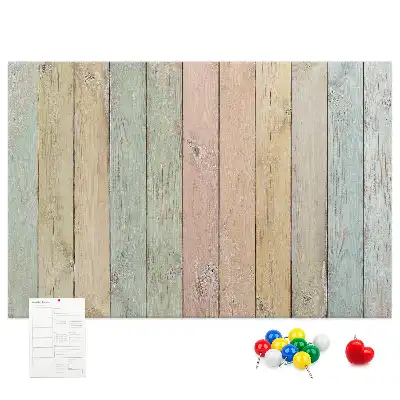 Memobord van kurk Kleurrijke planken