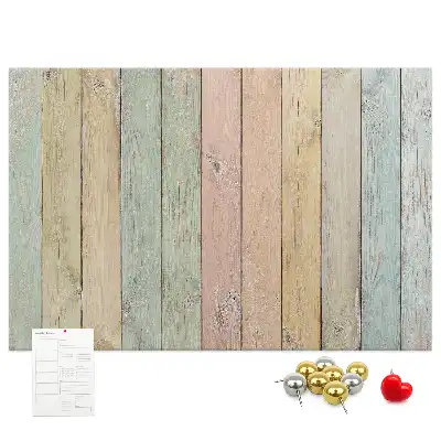 Memobord van kurk Kleurrijke planken