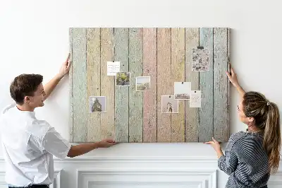 Memobord van kurk Kleurrijke planken