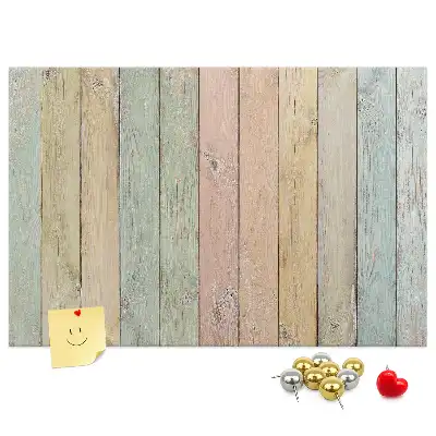 Memobord van kurk Kleurrijke planken