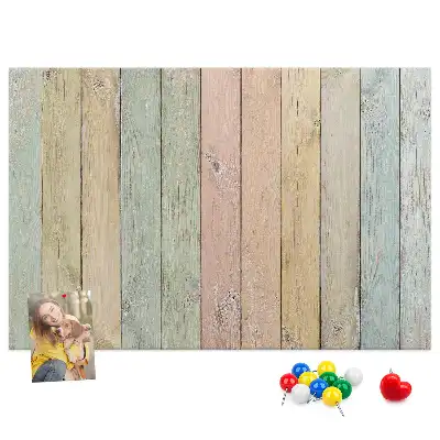 Memobord van kurk Kleurrijke planken