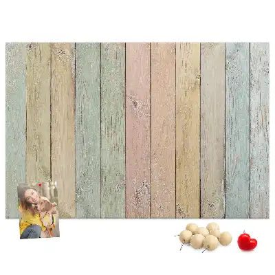 Memobord van kurk Kleurrijke planken