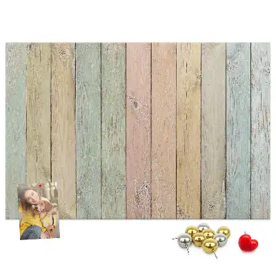 Memobord van kurk Kleurrijke planken