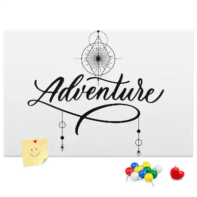 Memobord van kurk met adventure reismotief