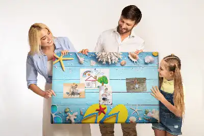 Kurk prikbord Schelpen en strandelementen