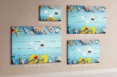 Kurk prikbord Schelpen en strandelementen
