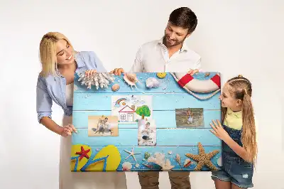 Memobord van kurk Maritieme attributen zee