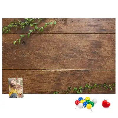 Memobord van kurk Rustiek hout