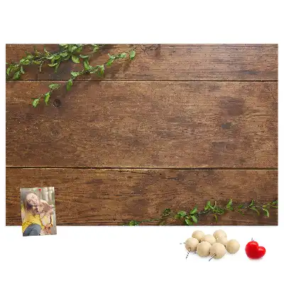 Memobord van kurk Rustiek hout