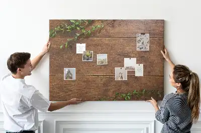 Memobord van kurk Rustiek hout