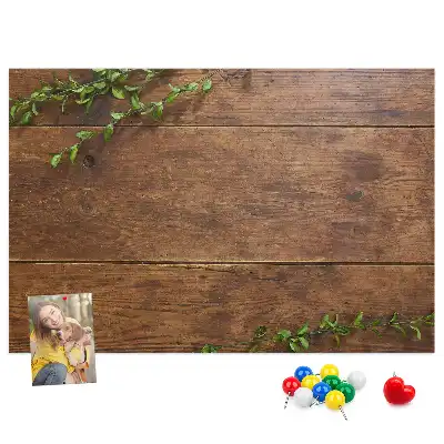 Memobord van kurk Rustiek hout
