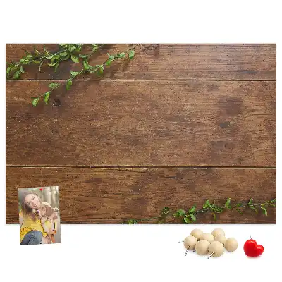 Memobord van kurk Rustiek hout