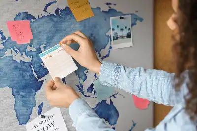 Kurk prikbord Wereldkaart aquarellen