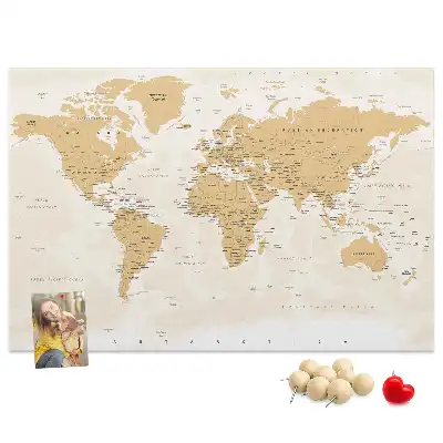 Memobord van kurk Politieke Wereldkaart