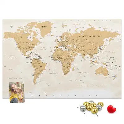 Memobord van kurk Politieke Wereldkaart